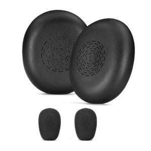Memory Foam Ear Pad Microphone Windscreen Ear Cushions Compatible for Evolve2 65flex Headphones Earmuff Ear Cover
