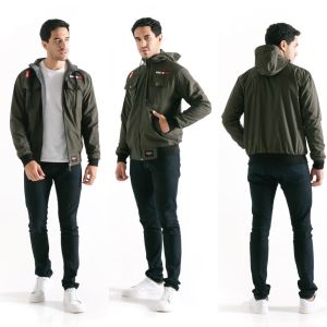 Jaket Parka hoodie Berkupluk Pria - Jacket Parasut Pria Waterproof anti air/Tahan Air -Semi Blazer Jacket Parka pria rebel Id Premium bordir
