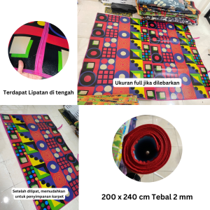 KARPET SPONS JUMBO Ukuran 200x240cm Tebal 3mm / Karpet Lantai Spons Jumbo Tebal Motif