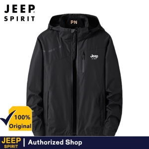 Jeep Spirit nam áo gió có thể tháo rời áo khoác Jacket ngoài trời áo khoác có mũ chạy leo núi Áo gió không thấm nước