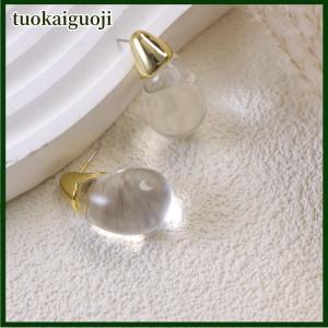tuokaiguoji 1 cặp tối thiểu màu trong suốt nước giọt nhựa Bông tai thời trang thiết kế cảm giác phụ nữ Bông tai Trang sức phụ kiện Quà Tặng