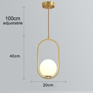 Pendant Light Golden Iron Glass Ball Chandelier Modern Design Dining Ceiling Light for Kitchen Bar Bedroom Bedside Drop light