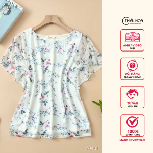 Áo trung niên thiết kế nhẹ nhàng tinh tế chất liệu Voan Hàn cao cấp thoáng mát AN4Y0401 thương hiệu Thiều Hoa