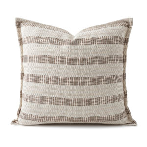 30x50cm/45x45cm Textured Woven Cushion Cover Jacquard Floral Geometric Throw Pillow Case Beige Brown Piping Edge Wabi Sabi Farmhouse Home Decor