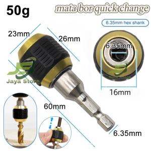 Adaptor mata Bor Quick Change Chuck Heksagonal 60mm