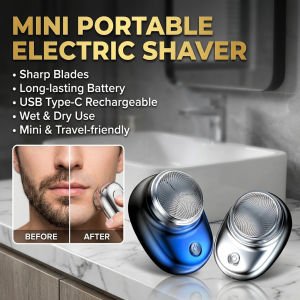 Portable Rechargeable Mini Shaver USB Charging Lightweight Compact Mens Electric Shaver Travel Cordless Daily Use