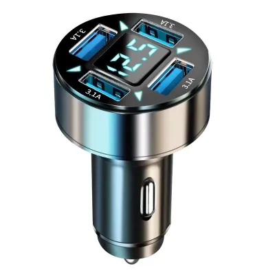 12V/24V Tẩu Sạc Nhanh PD QC3.0 USB C 5 Cổng 250W Có Đèn LED Cho Xe Hơi