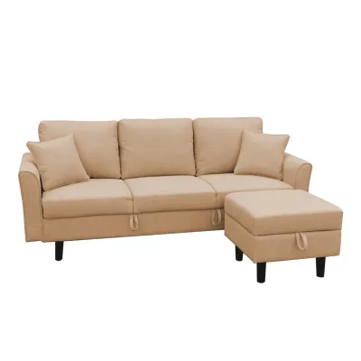 Homemaker Furniture Lenny 3 Seater Sofa with Ottoman and Storage