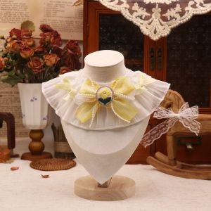 Cổ Yếm thú cưng dễ thương của chúng tôi với thiết kế ren hoa cho chó và mèo