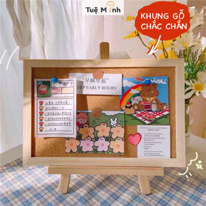 Bảng Ghim Gỗ Bần K18 Decor Treo Ảnh VPP Tue Minh, Postcard - Tặng Kèm ...