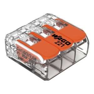 WAGO 221-613 Lever Wire Connector | Compact Terminal Block | 0.5 to 6 mm² 20–10 AWG