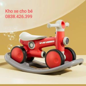 [Hoàn tiền 10%]Ngựa bập bênh kiêm xe chòi chân đa năng 2in1 cho bé kèm nhạc phù hợp 2-5t