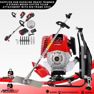 SupplierHub Gasoline Grass Trimmer 4 Stroke Brush cutter Tiller attachment with Big Frame 43CC HeavyDuty Quality Durable