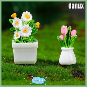 danux กระถางต้นไม้จำลองกระถางต้นไม้ใหม่กระถางดอกไม้ขนาดเล็กสำหรับตกแต่งบ้านตุ๊กตา1ชิ้น