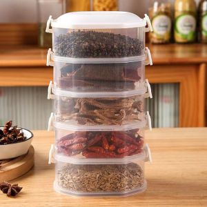 Japanese Imported Spice Storage Box Food-Grade Dry Material Sealed Jar for Household Kitchen Pepper Star Anise Condiment Seasoning Organiser Bottles