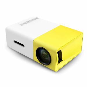 Original YG-300 Mini Portable LED Projector Home Cinema 3D HD Resolution Theater High Quality Android Phone Media Player Projector Two Colors