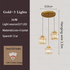 Modern Luxury Dining Room Pendant Light New Nordic Living Room Chandelier Home Simple Bedroom Lamp