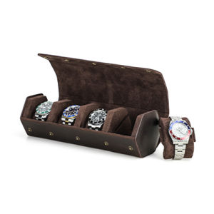 Da Thật lưu trữ đồng hồ trường hợp 1/2 khe cắm du lịch nhỏ gọn xem CuộN hộp đồng hồ cổ điển