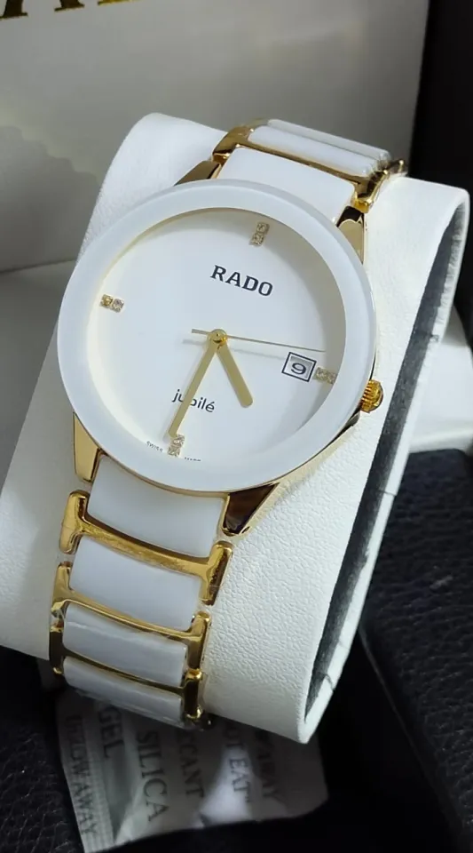 Rado jubile white cheap gold men's watch