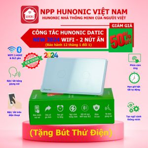 Công Tắc Wifi Hunonic Datic 1 Nút Ấn Chữ Nhật Bật Tắt Từ Xa Trên Điện Thoại Và Ra Lệnh Giọng Nói