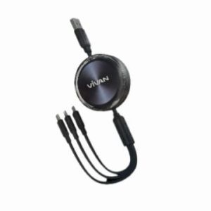 Kabel Data VIVAN VRS03 3in1 Micro usb/Type-C/iPhone 3.5A 120cm - Garansi Resmi 1 Tahun