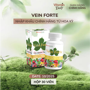 Viên Uống Hỗ Trợ Suy Giãn Tĩnh Mạch Vein Forte Nhập Khẩu Mỹ Giúp Chống Đông Máu Phòng Ngừa Trĩ Lọ 60 Viên