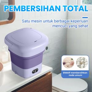 Mesin Cuci Mini Portable Lipat Otomatis 7 L 12L Mesin Cuci Bayi Sterilisasi Cahaya Biru Pembersihan Pakaian