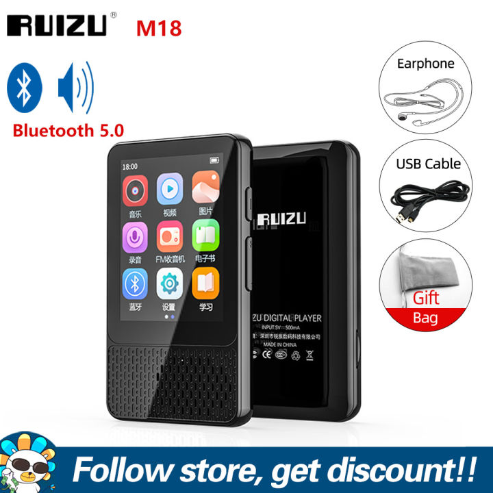 RUIZU M18 Bluetooth MP3 MP4 Player With Builtin Speaker Portable Touch
