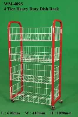 WM400~ 4Tier Heavy Duty Storage Rack Rak Besi/ Rack Pinggan Mangkuk Beroda