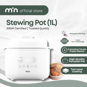 min Stewing Pot (1L) 1-to-1 Warranty & Free Shipping 炖锅 [Periuk Rebus] Stew Braise & Steam in One Touch