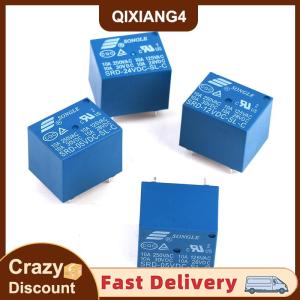 【SDJZT】 10pcs Relays DC 5V 12V 24V SRD - 250VAC 10A 5PIN Power Relays
