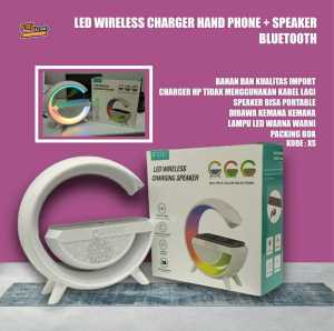 LED WIRELESS CHARGER HANDPHONE + SPEAKER BLUETOOTH