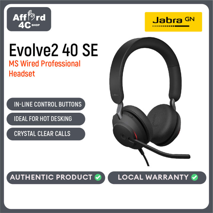 Jabra Evolve2 40 Jabra Microsoft Teams Jabra Evolve2 40 SE MS