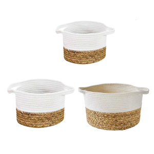 Handmade bông sợi dây thừng lưu trữ giỏ với xử lý cho đồ chơi khăn Giá để tài liệu cho sử dụng hàng ngày trang trí nội thất