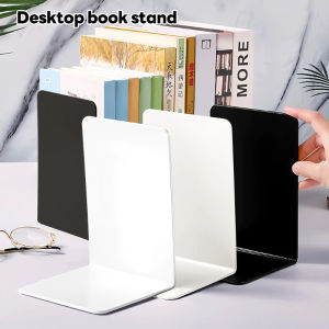 2Pcs Black White Bookends Stand Bookshelf Desktop Decorative Storage Rack Bookend Book Holder School Office