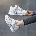 Amoyy Womens New Trendy Leather Surface Thick Bottom Increase High Running Casual Old Daddy Shoes Sneakers. 