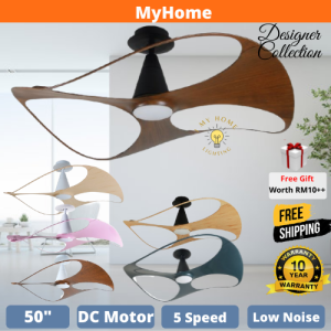 NSB Swish 48" DC Motor 3 Blade with Remote Designer Fan Kipas Angin Siling Fan 设计师家用风扇white black wood