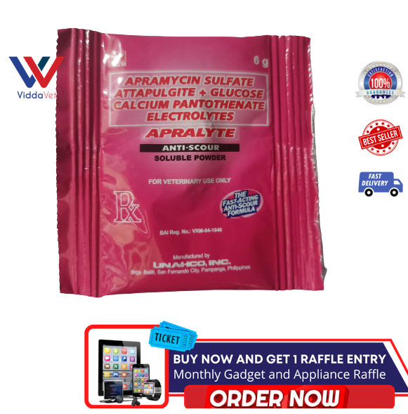 Apralyte Powder 6 grams for animals sold per sachet Apralyte Powder 6 grams apralyte powder for pig apralyte