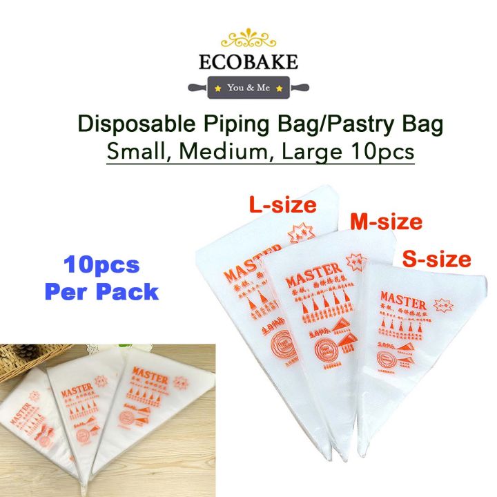 10pcs Clear Master Piping Bag Disposable Cream Bags Small Medium Large Lazada