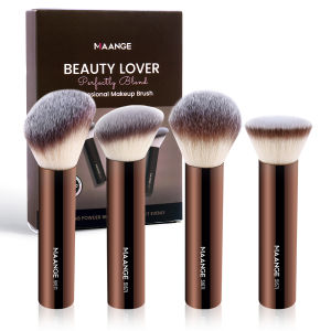 MAANGE 4Pcs Professional Makeup Brush Foundation Brush Blush Brush Loose Powder Brush Contour Brush High Quality Brush Set