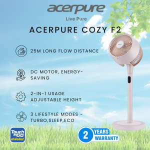 AcerPure Cozy F2 20W Air Circulator Fan - Beige / Pink / White