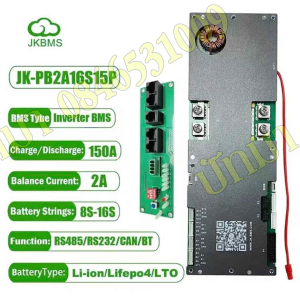 JK Smart BMS สื่อสารกับInverter มี Bluetooth/Active Balance ในต้วยี่ห้อ Jikong (JK-PB16S15P) ส่งในไทย