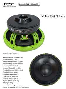 Speaker Component 10 Inch FEST BCL-110 GREEN – Original FEST