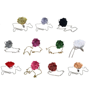 แฟชั่นดอกไม้อะคริลิคกระเป๋างานเลี้ยง3D กระเป๋าสะพายไหล่สำหรับผู้หญิงดอกไม้เหมาะสำหรับงานปาร์ตี้และฉลองงานแต่งงาน