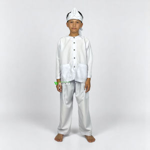 walaziz SET baju pangsi anak SD putih polos bonus iket kepala tradisional jawa barat