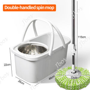 Jbos Floor Mop with Spinner and Hydraulic Rod 360° Dual handle Tornado mop Bucket Set Heavy Duty Wet and Dry