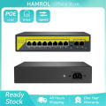 Hamrol POE Switch 48V with 8 100Mbps Ports IEEE 802.3 af/at ethernet Switch Suitable for IP Camera/POE Camera Security System Power Over Ethernet Max 250M. 