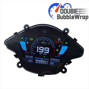 รถเวสป้าวิ่ง150เครื่องวัดความเร็ว LCD ปลั๊กแอนด์เพลย์ดิจิตอลสำหรับรถจักรยานยนต์ปรับเปลี่ยนแดชบอร์ดวัดระยะทางหน้าจอ LCD