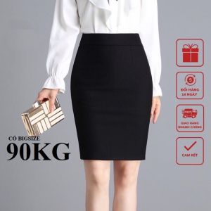 Chân Váy bút chì lưng thun Xẻ tà sau Vải umi Hàn Cao cấp dài 50cm