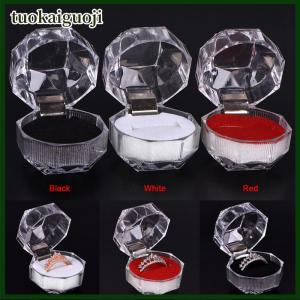 tuokaiguoji Clear Acrylic Jewelry Gift Box for Ring Holder Wedding Engagement Present New